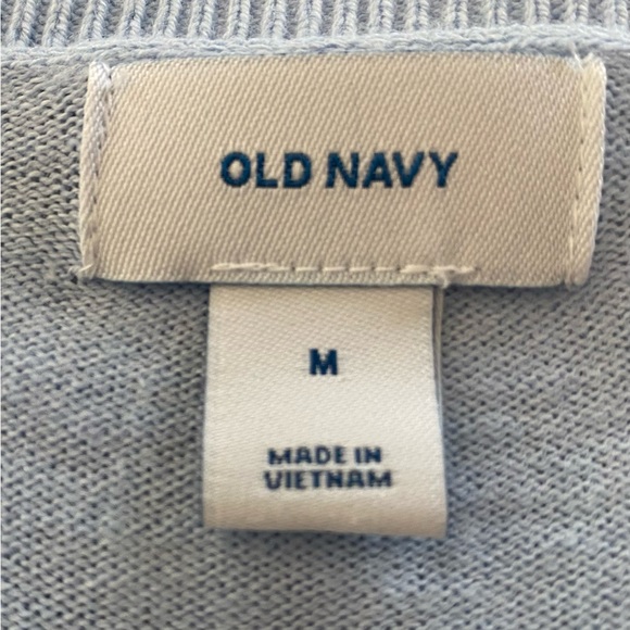 Bundle of 2, Old Navy crewneck sweaters, side slits, blue + blue stripe, Size M - Picture 11 of 11